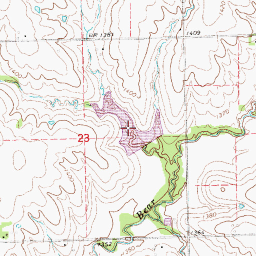 Topographic Map of Bear Creek Reservoir 7-B, NE