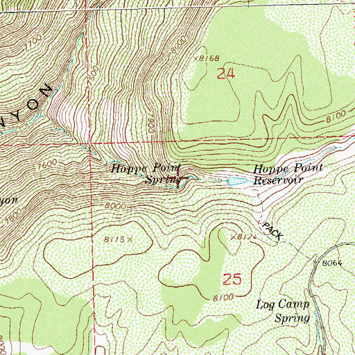 Topographic Map of Hoppe Point Spring, CO