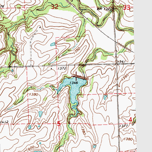 Topographic Map of Big Indian Creek Dam 6-B, NE