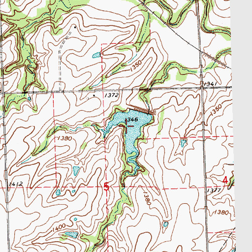 Topographic Map of Big Indian Creek Reservoir 6-B, NE