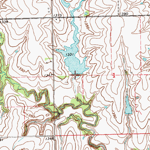 Topographic Map of Big Indian Creek Dam 14-A, NE