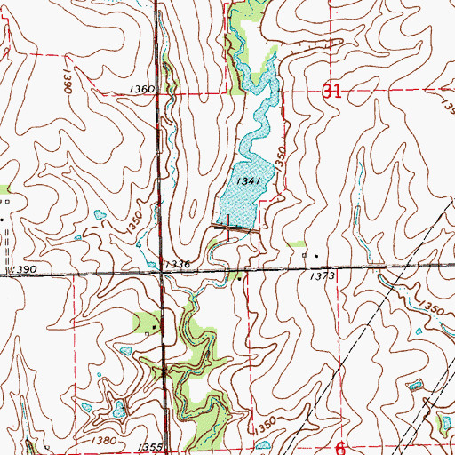 Topographic Map of Big Indian Creek Dam 13-C, NE
