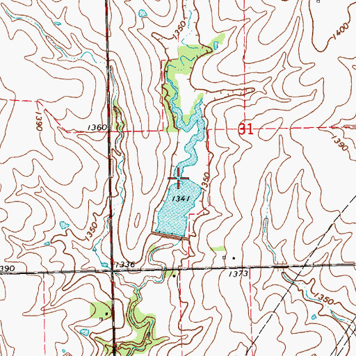 Topographic Map of Big Indian Creek Reservoir 13-C, NE