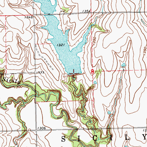 Topographic Map of Big Indian Creek Dam 13-B, NE