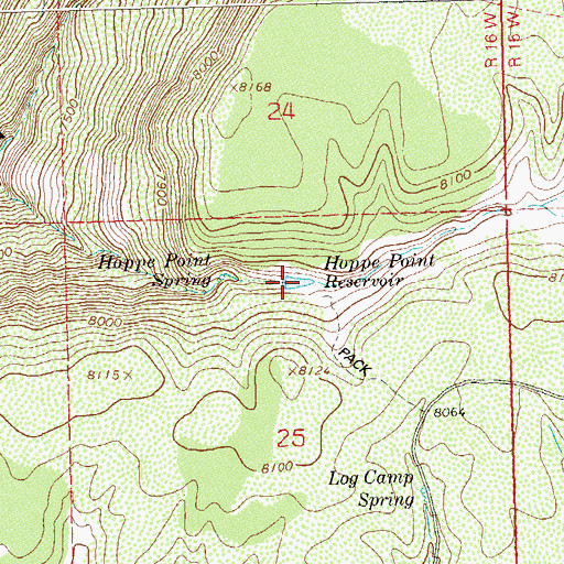 Topographic Map of Hoppe Point Reservoir, CO
