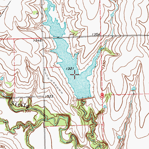Topographic Map of Big Indian Creek Reservoir 13-B, NE