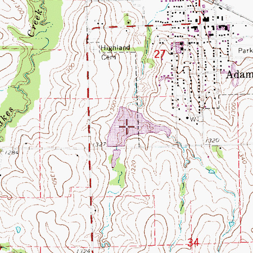 Topographic Map of Upper Big Nemaha Reservoir 7-A, NE
