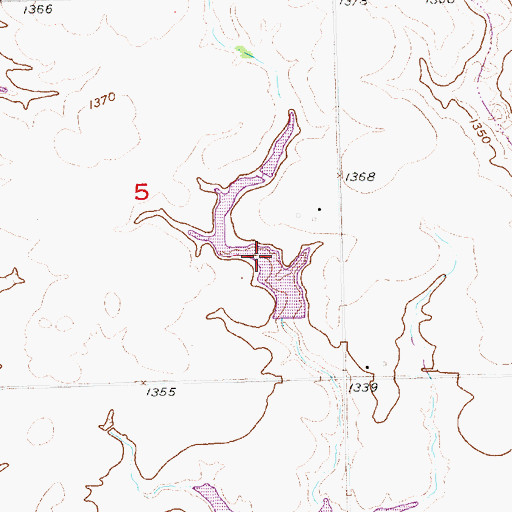 Topographic Map of Ebbers Reservoir Number 1, NE