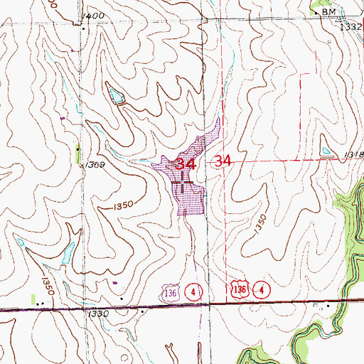 Topographic Map of Cedar Creek Reservoir 9-D, NE