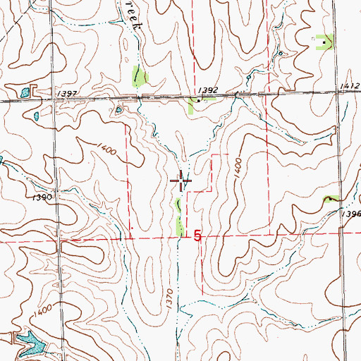 Topographic Map of Big Indian Creek Reservoir 16-B, NE