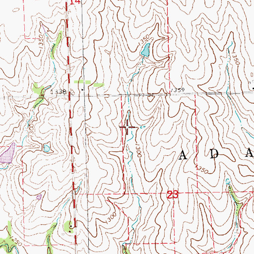Topographic Map of Upper Big Nemaha Reservoir G-12, NE