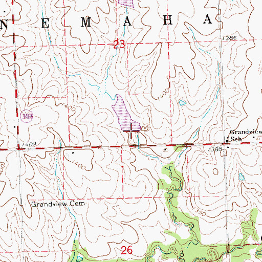 Topographic Map of Upper Big Nemaha Dam G-35, NE