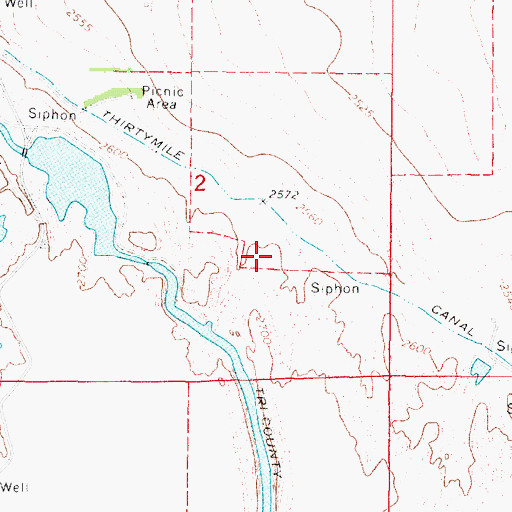 Topographic Map of Earth Dam-Canal Mile 52 Dam, NE