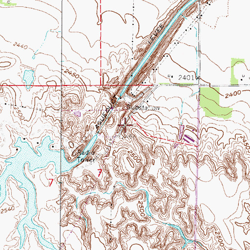 Topographic Map of Earth Dam-Canal Mile 713 Dam, NE
