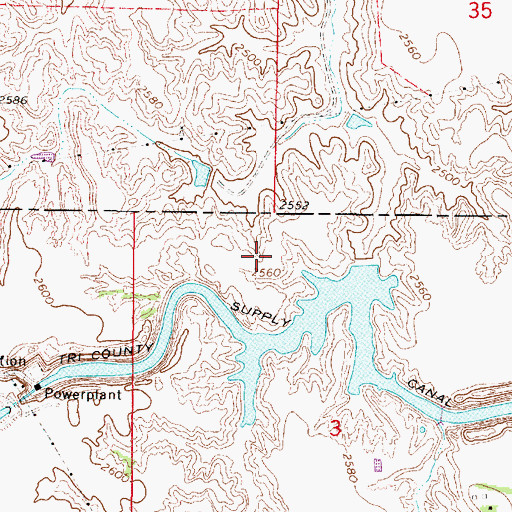 Topographic Map of Earth Dam-Canal Mile 671 Dam, NE