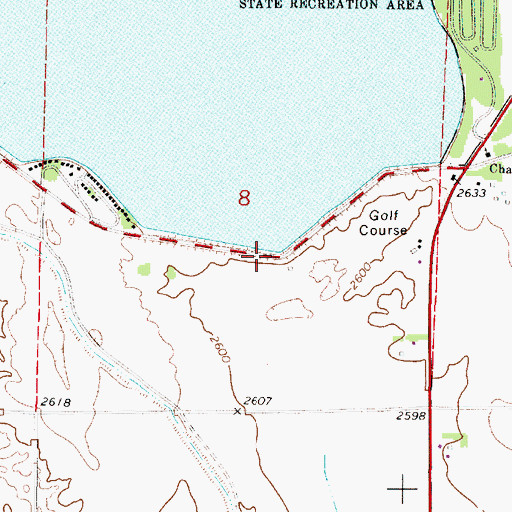 Topographic Map of Earth Dam-Canal Mile 645 Dam, NE