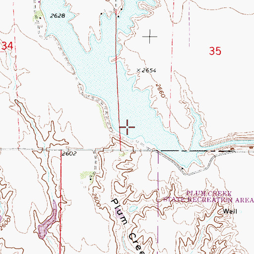 Topographic Map of Earth Dam-Canal Mile 608 Dam, NE
