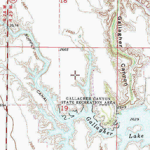 Topographic Map of Earth Dam-Canal Mile 567 Dam, NE