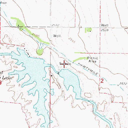 Topographic Map of Earth Dam-Canal Mile 515 Dam, NE