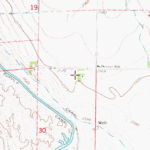 Topographic Map of Earth Dam-Canal Mile 461 Dam, NE