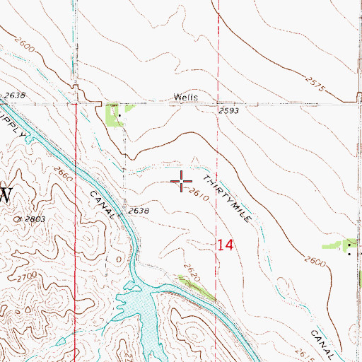 Topographic Map of Earth Dam-Canal Mile 427 Dam, NE
