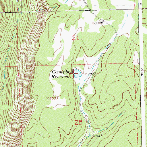 Topographic Map of Campbell Reservoir, CO