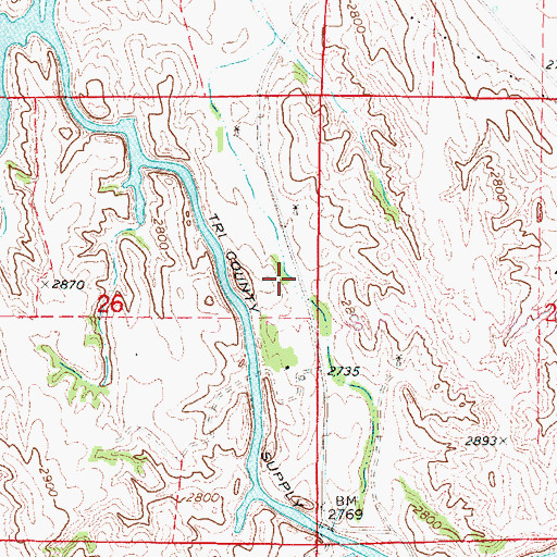 Topographic Map of Earth Dam-Canal Mile 164 Dam, NE
