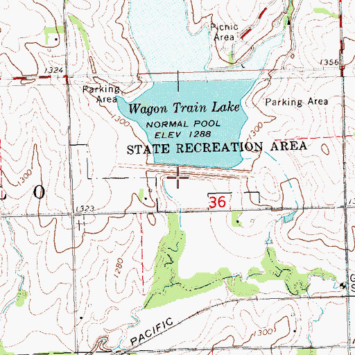 Topographic Map of Wagon Train Dam-Site 8 Dam, NE