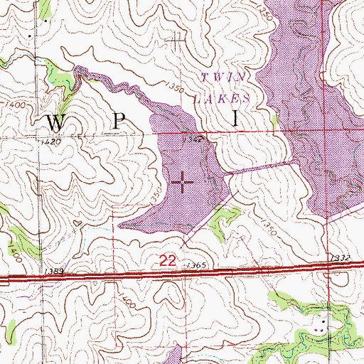 Topographic Map of Twin Lakes, NE
