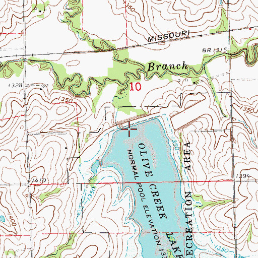 Topographic Map of Olive Creek Dam-Site 2 Dam, NE
