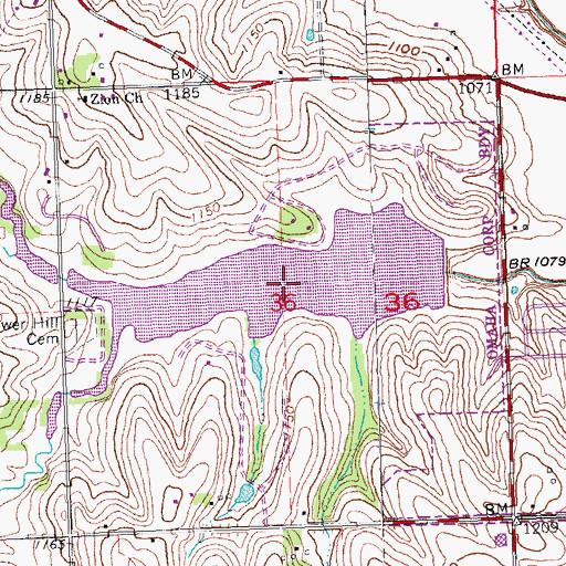 Topographic Map of Standing Bear Reservoir, NE