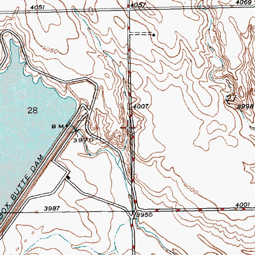 Topographic Map of Box Butte Dam, NE