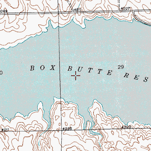 Topographic Map of Box Butte Reservoir, NE
