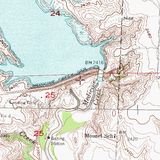 Topographic Map of Medicine Creek Dam, NE