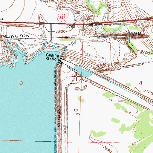 Topographic Map of Trenton Dam, NE