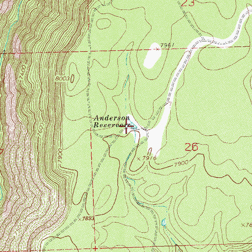 Topographic Map of Anderson Reservoir, CO