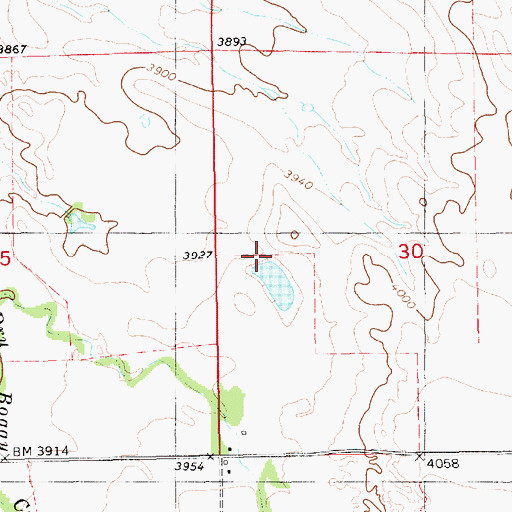 Topographic Map of Wickersham Dam, NE