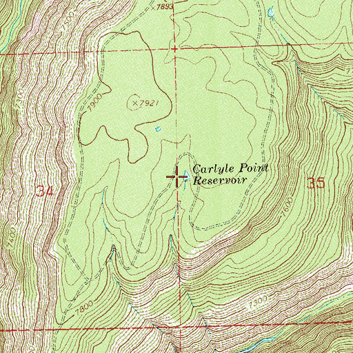 Topographic Map of Carlyle Point Reservoir, CO