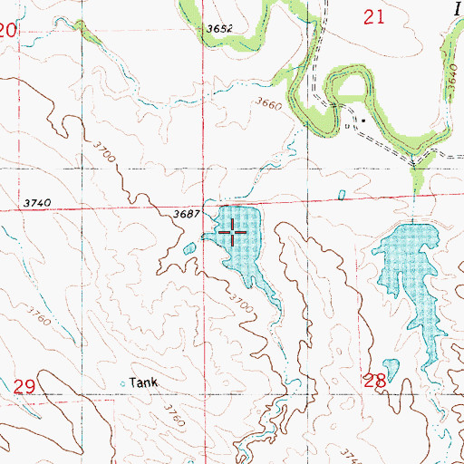 Topographic Map of Mader Reservoir Number 1, NE