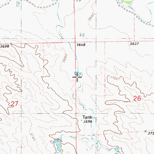 Topographic Map of Mader Reservoir Number 3, NE