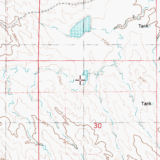 Topographic Map of Henry Reservoir Number 2, NE