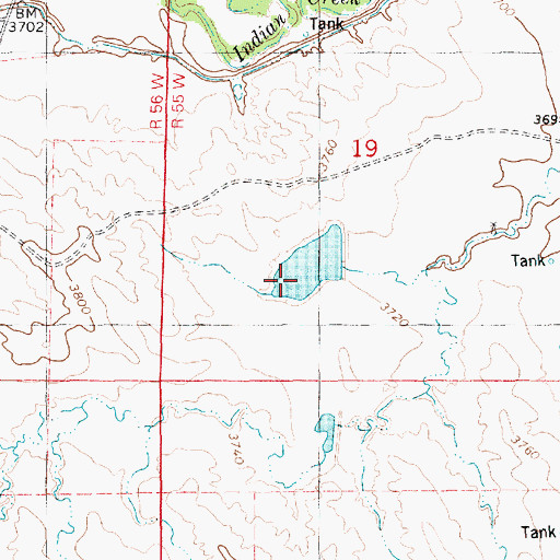 Topographic Map of Henry Reservoir Number 1, NE