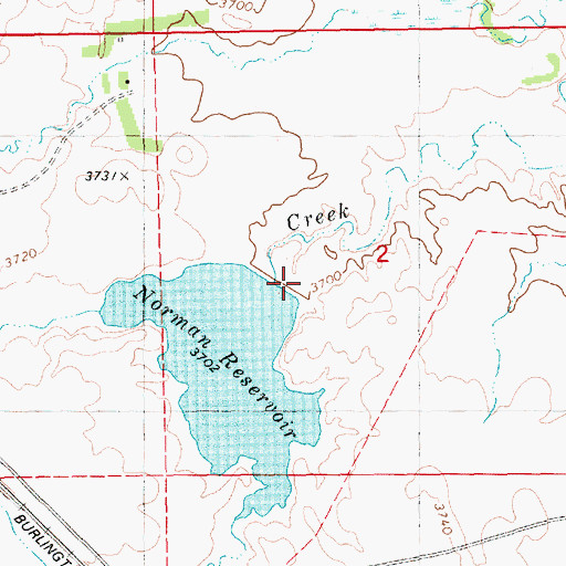 Topographic Map of Norman Dam Number 2, NE