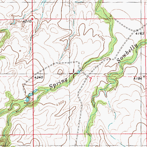 Topographic Map of Spring Creek Reservoir, NE