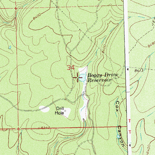 Topographic Map of Boggy Draw Reservoir, CO