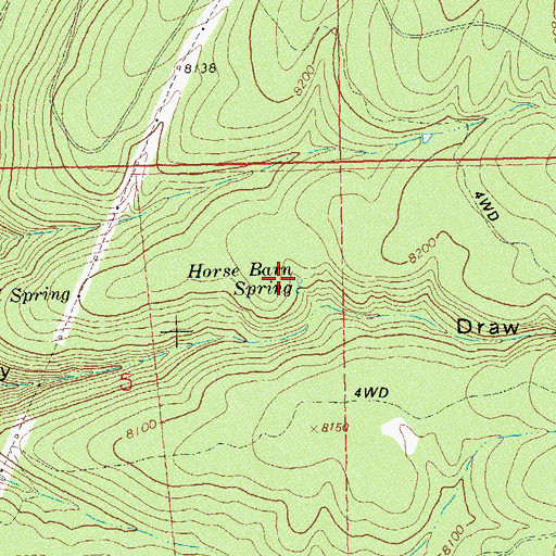 Topographic Map of Horse Barn Spring, CO