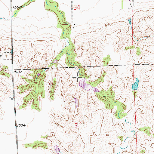 Topographic Map of Bellwood Dam 3-B, NE