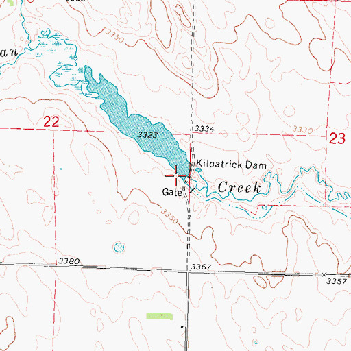 Topographic Map of Kilpatrick Diversion Dam, NE