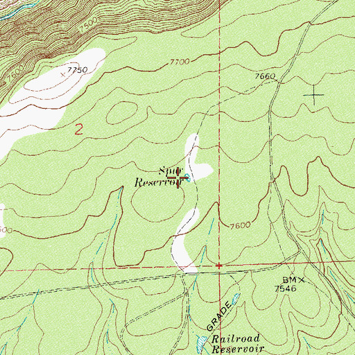 Topographic Map of Spur Reservoir, CO