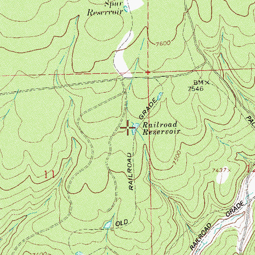 Topographic Map of Railroad Reservoir, CO